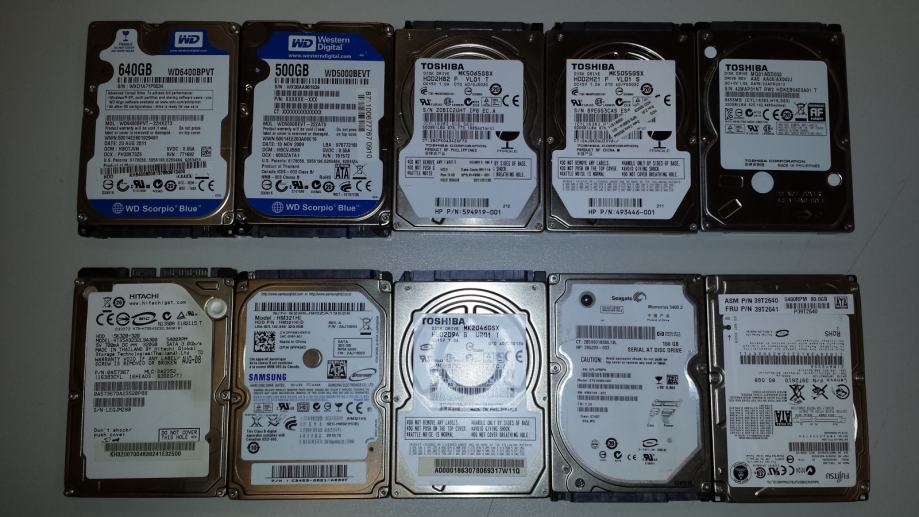 Neispravni 2,5'' SATA hard diskovi za prijenosna računala