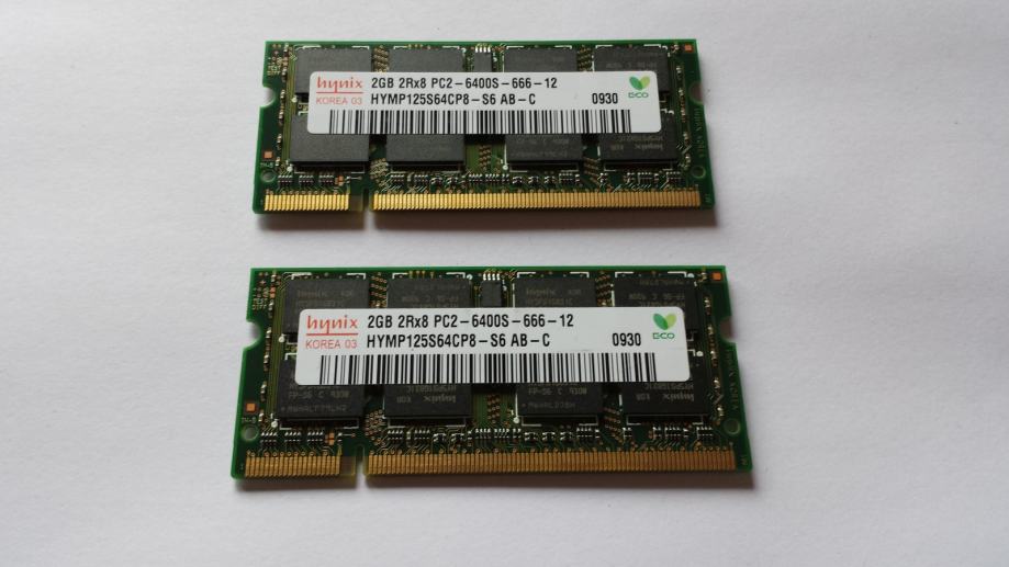 2 x 2 GB DDR2 Hynix SODIMM PC2-6400S 800MHz