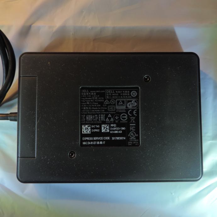 Alimentatore 240W Per Dock Dell Thunderbolt TB18DC, WD15, Precision 7720, Alienware 17 – Caricatore Con Cavo USA