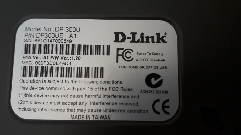DLink print server DP300U za paralelne portove