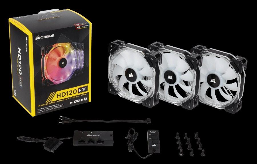 Corsair Hd120 Rgb Led 3 Er Pack CORSAIR HD120 RGB LED 120 MM FAN (3 pack)