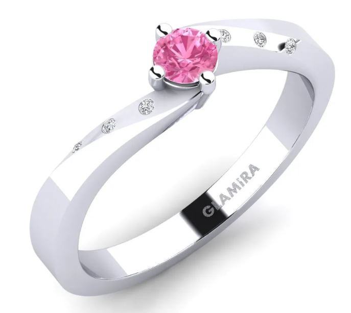Zaručnički prsten Glamira - bijelo zlato - ružičasti safir