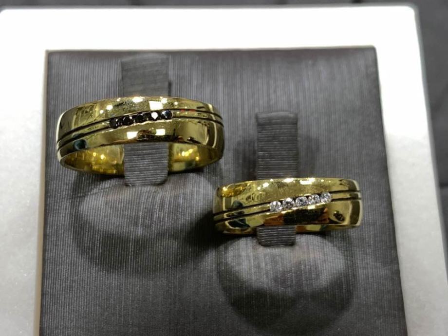 Zlatno vjenčano prstenje sa cirkonima 585 •NOVO •CERTIFIKAT