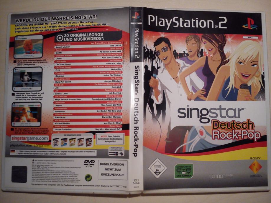 PS2 ORIGINAL IGRA SINGSTAR DEUTSCH ROCK-POP