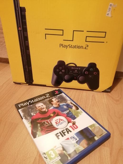 Playstation2 slim u kutiji + FIFA10 + memorijska kartica