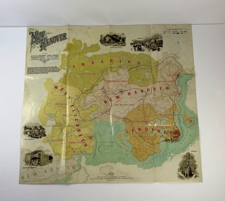 Red Dead Redemption 2 Original mapa (RDR2 map) – Kolekcionarsko Stanje