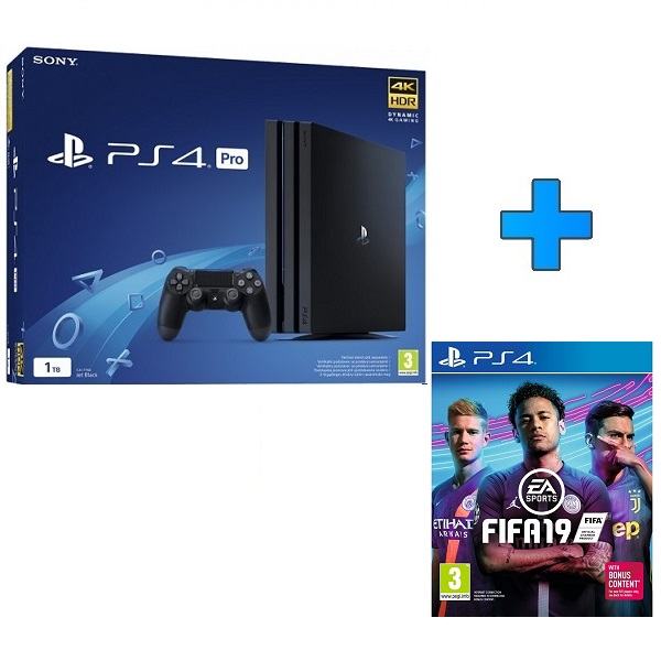 PlayStation 4 Pro 1TB Black + Fifa 19,novo u trgovini,račun,gar 1 god