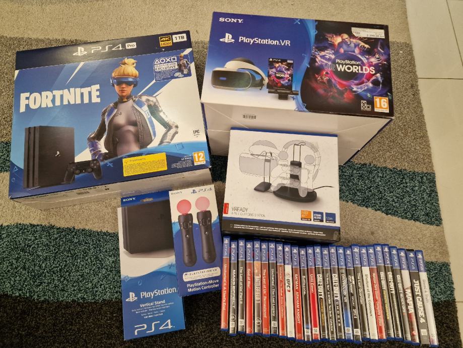 PlayStation 4 PRO 1TB + VR + Original igre