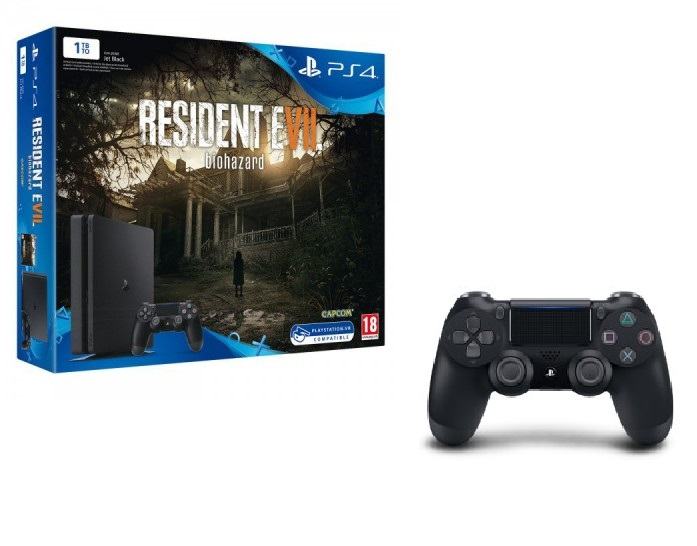 PS4 Slim 1TB+Resident Evil 7:B+dodatni kontroler,novo u trgovini,račun