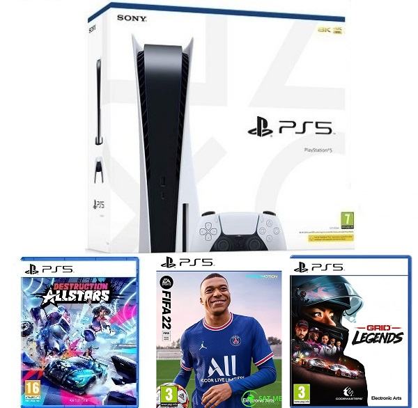 Playstation 5 Disc Edition +3 igre novo u trgovini,račun,garancija 2 g