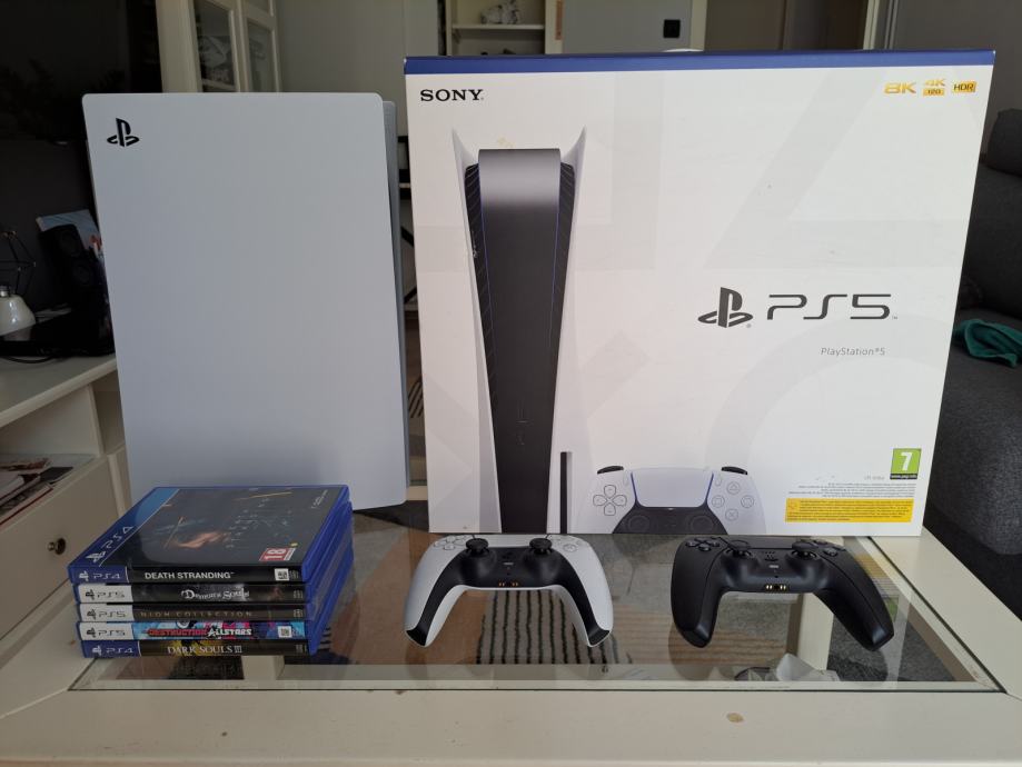 Playstation 5 komplet - konzola, 2 dualsense contollera + 5 igara