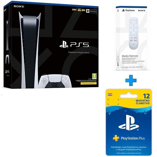 PlayStation 5 Sony Digital Ed+PS5 Media Remote+365 dana,novo,gar 2god