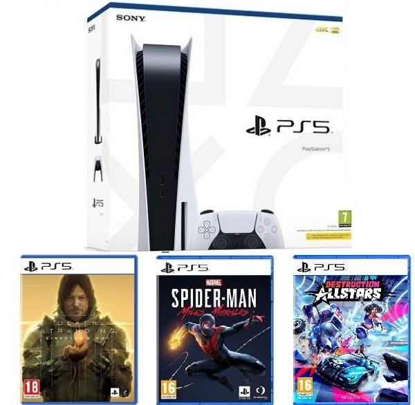 PlayStation 5 Sony Disc Ed bijeli+3igre novo u trgovini,račun,gar 2 g