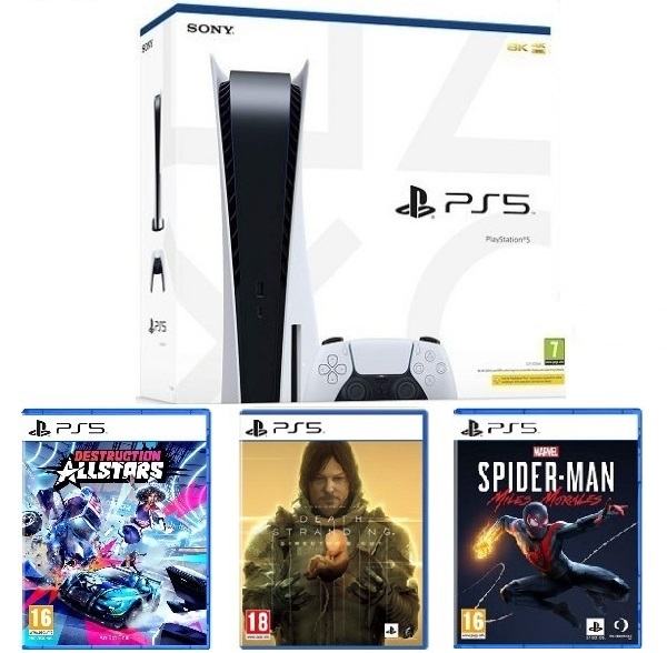 PlayStation 5 Sony Disc Edition+3 igre,novo u trgovini,račun,gar 2 god