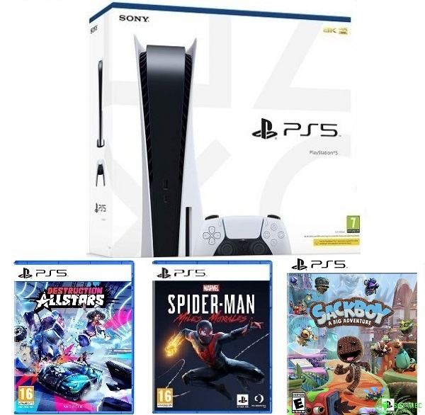PlayStation 5 Sony Disc Edition+3 igre novo u trgovini,račun,gar 2 god