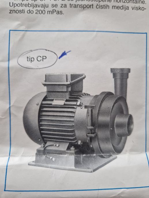 Centrifugalna pumpa tip CP