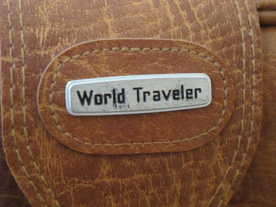 Kožni retro koferi smeđe boje 2 komada World Traveler