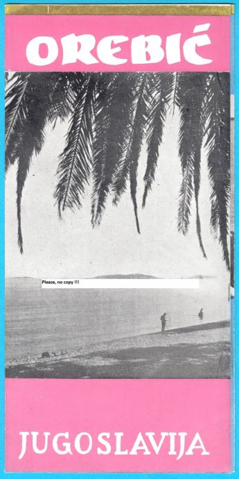 OREBIĆ (Pelješac) stari ex Yu turistički prospekt brošura iz 1960-tih