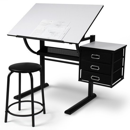 Radni stol sa nagibnom pločom za crtanje i pisanje