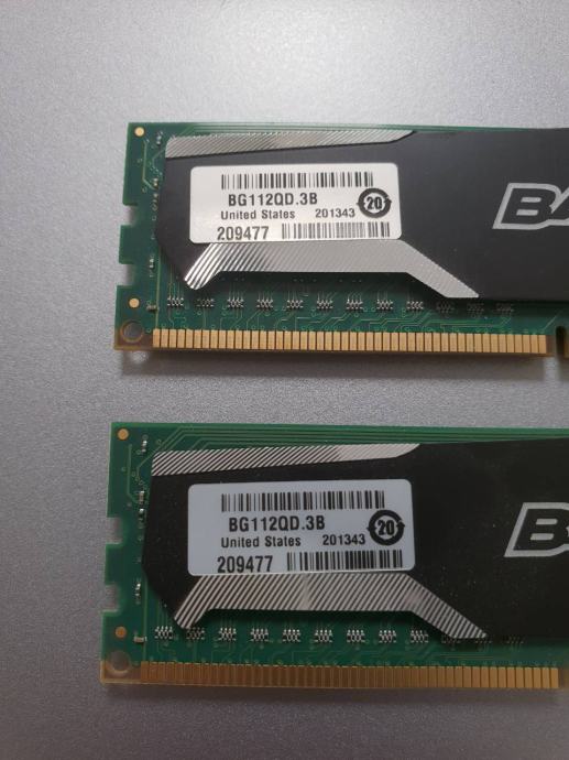 2 x 8GB (16GB) Crucial Ballistix Sport DDR3, 1600Mhz, 240-pin, Non-ECC