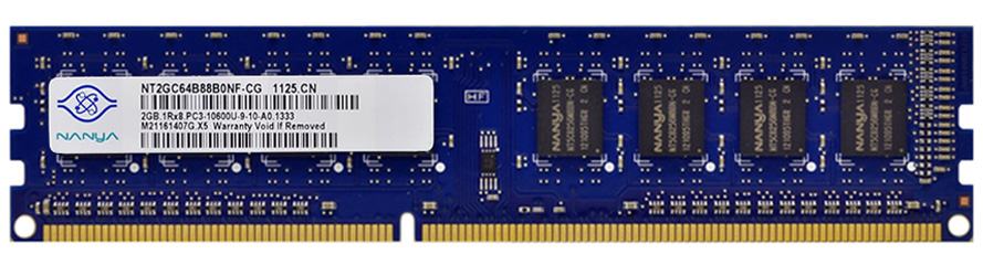 2GB NANYA NT2GC64B88B0NF-CG PC3-10600 1333mhz DDR3 DIMM