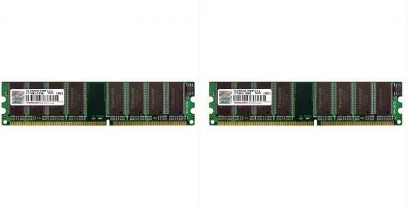 2x1GB(2GB) DDR400 DIMM CL3 TRANSCEND