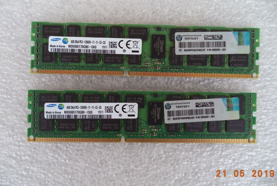 4GB SAMSUNG DDR3 1600Mhz PC3-12800R CL11 ECC RAM memorija - više kom.