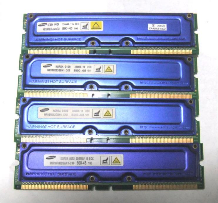 4x256MB MR18R082GAN1-CK8  800-45 256/16 ECC RDRAM RAMBUS