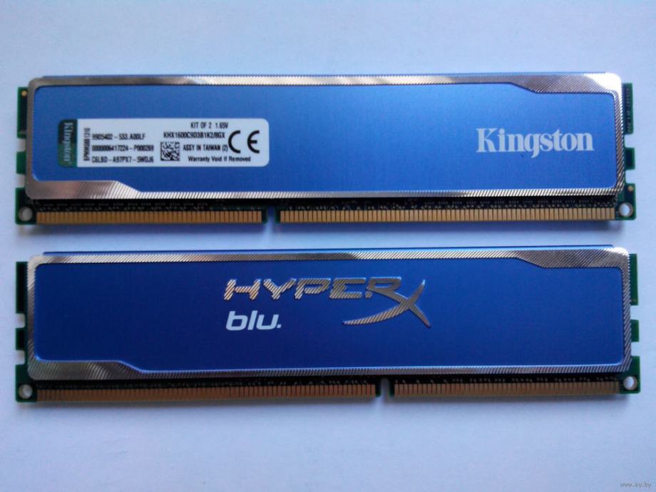 8GB (2 x 4GB) Kingston HyperX Blu DDR3 1600Mhz CL9 ram memorija