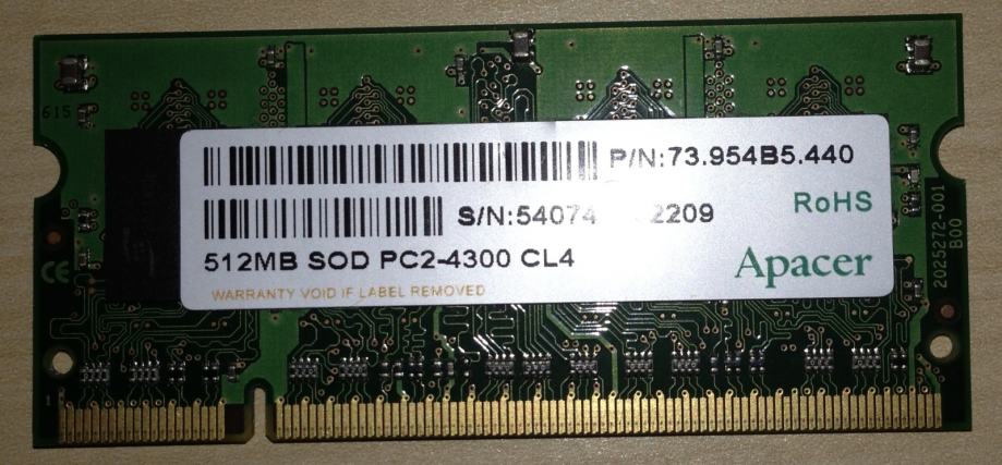 Apacer 512 MB SOD DDR2-533 - Memorija za laptop