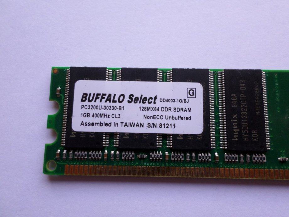Buffalo Select, 2 x 1GB DDR SDRAM, PC3200, nonECC desktop
