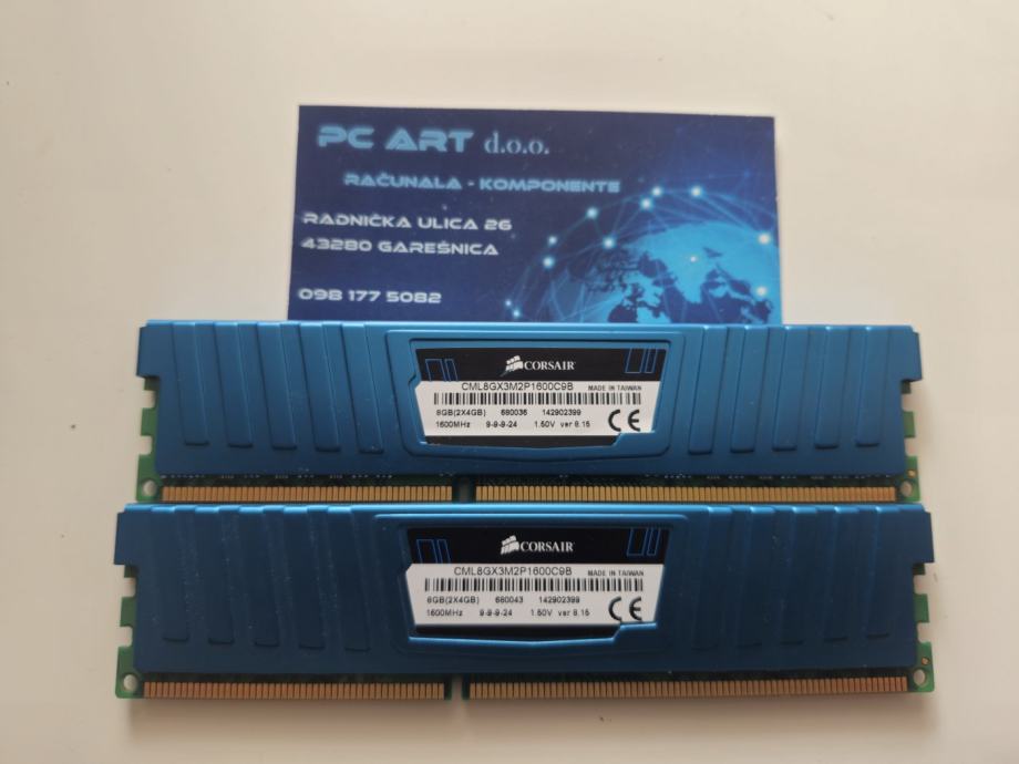 Kit RAM 8GB (2x4GB) DDR3 Corsair Vengeance 1600MHz - Occasion, Très Bon état
