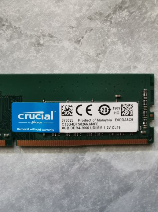 Crucial 8GB DDR4 2666MHz Desktop RAM – Recertified, 1Rx8, Non-ECC, Lifetime Warranty