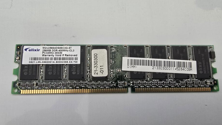 ELIXIR DDR 256MB, 400 MHz, CL3, PC3200U