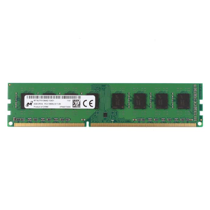 Barrette RAM DDR3 2 Go PC3-10600U Micron - Pour PC De Bureau, 240 Broches, Testée
