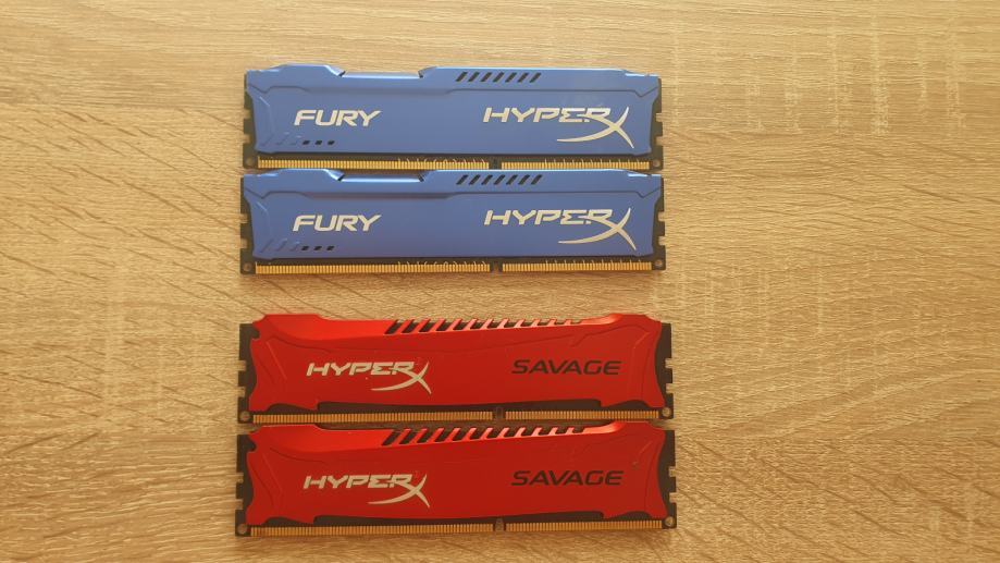 RAM 16 GB DDR3 - HyperX Savage 2x4 GB + HyperX Fury 2x4 GB