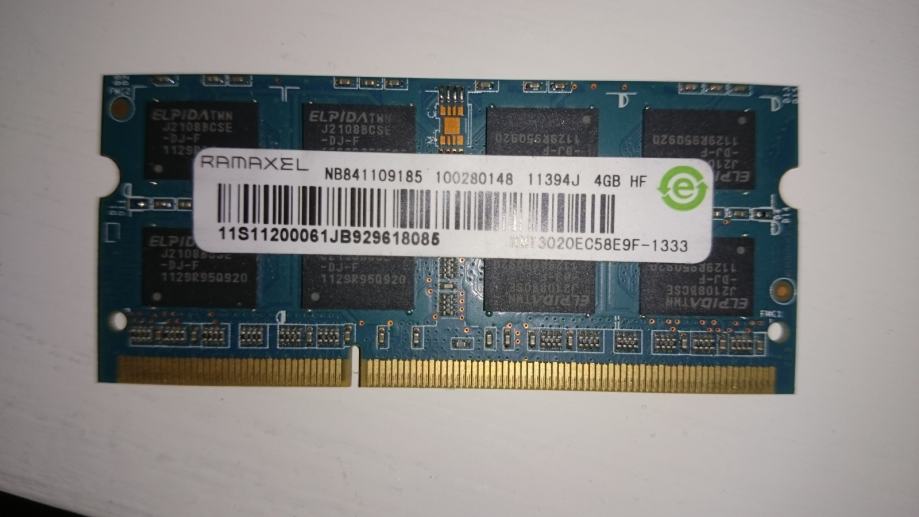 RAM Radna Memorija 4GB DDR3 1333MHz za laptop jedna pločica RAMAXEL
