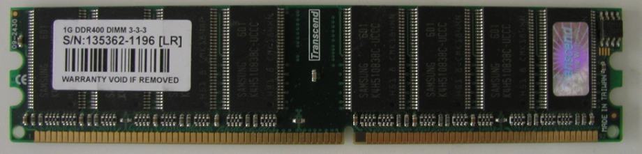RAM Transcend 1GB DDR PC3200 400MHz