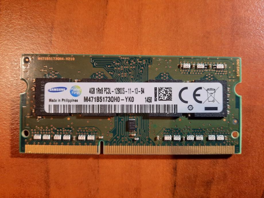 soDIMM DDR3 RAM - 4GB za laptop (1 modul PC3L)