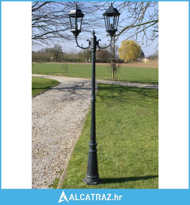Vrtna stupna svjetiljka 230 cm tamnozelena/crna aluminijska - NOVO