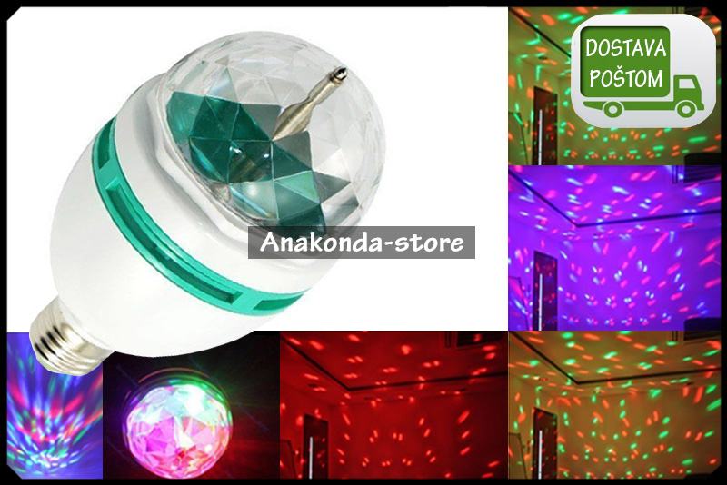 3W DJ za Disko Magična Rotirajuća Kristalna RGB LED Žarulja Kugla E27