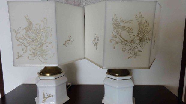 Par dekorativnih porculanskih lampi - Rucno oslikane