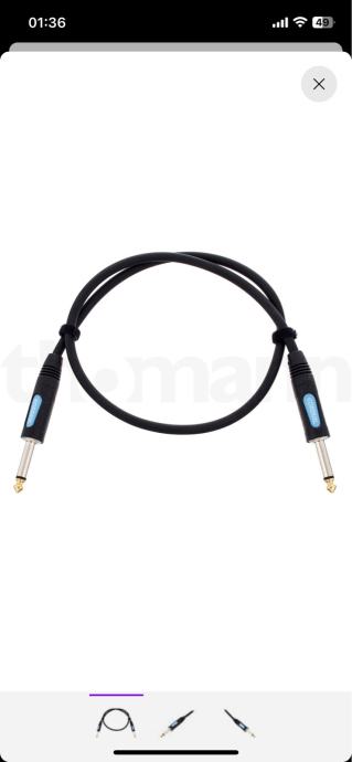 Cordial kabel 6,3 mm mono