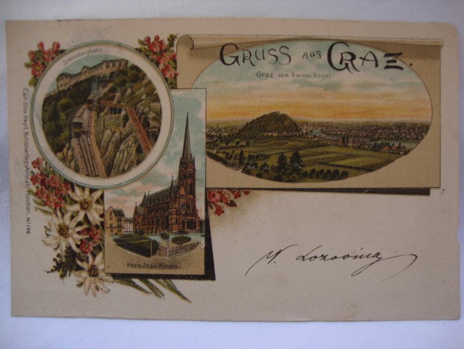 GRUSS aus GRAZ,oistcard 1898. No.196-Dopisnica Graz-putovala za Spljet
