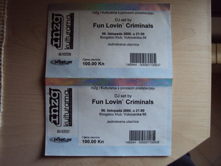 Karte s koncerta, Fun Lovin Criminals