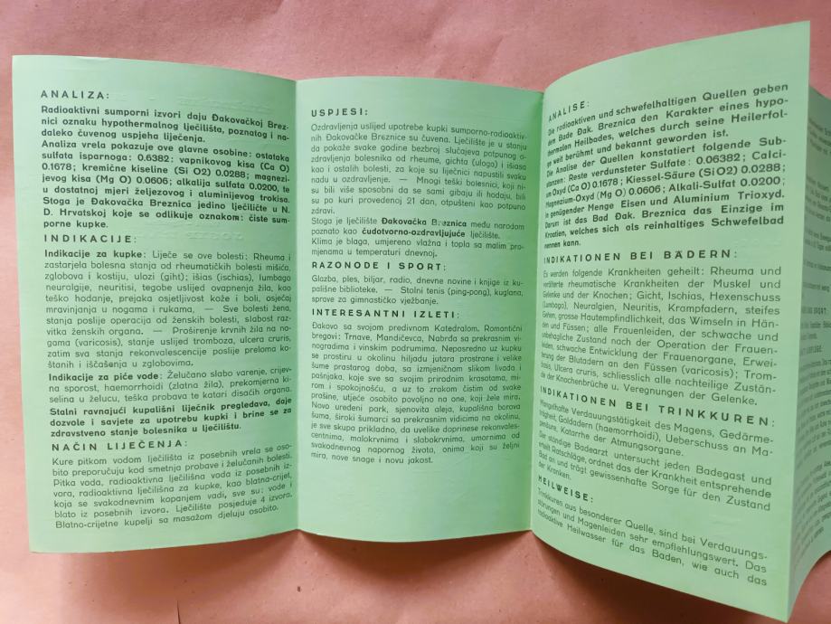 Lječilište Đakovačka Breznica, reklamni prospekt , NDH