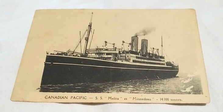 Razglednica 1920.-e, Canadian Pacific Ships, S.S. Melita et Minnedosa