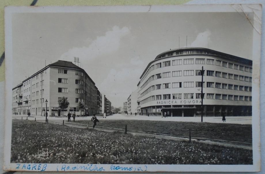 Razglednica Zagreb-Radnička komora iz 1945 godine