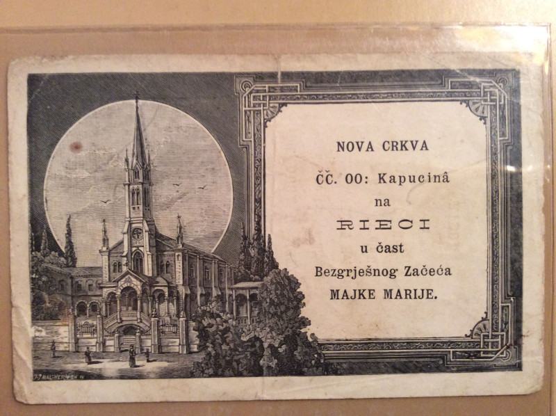 rijeka-trsat-stara-razglednica-nova-crkva-kapucina-na-rijeci-u-ast-be