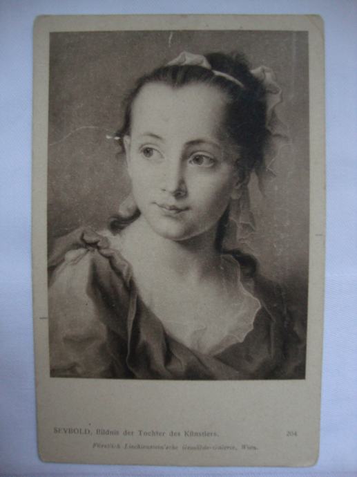 SEYBOLD,Bildnis der Tochter des Kunstlers,old postcard 1909.Putovala